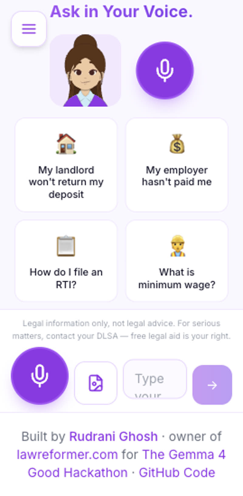 AI LawReformer homepage